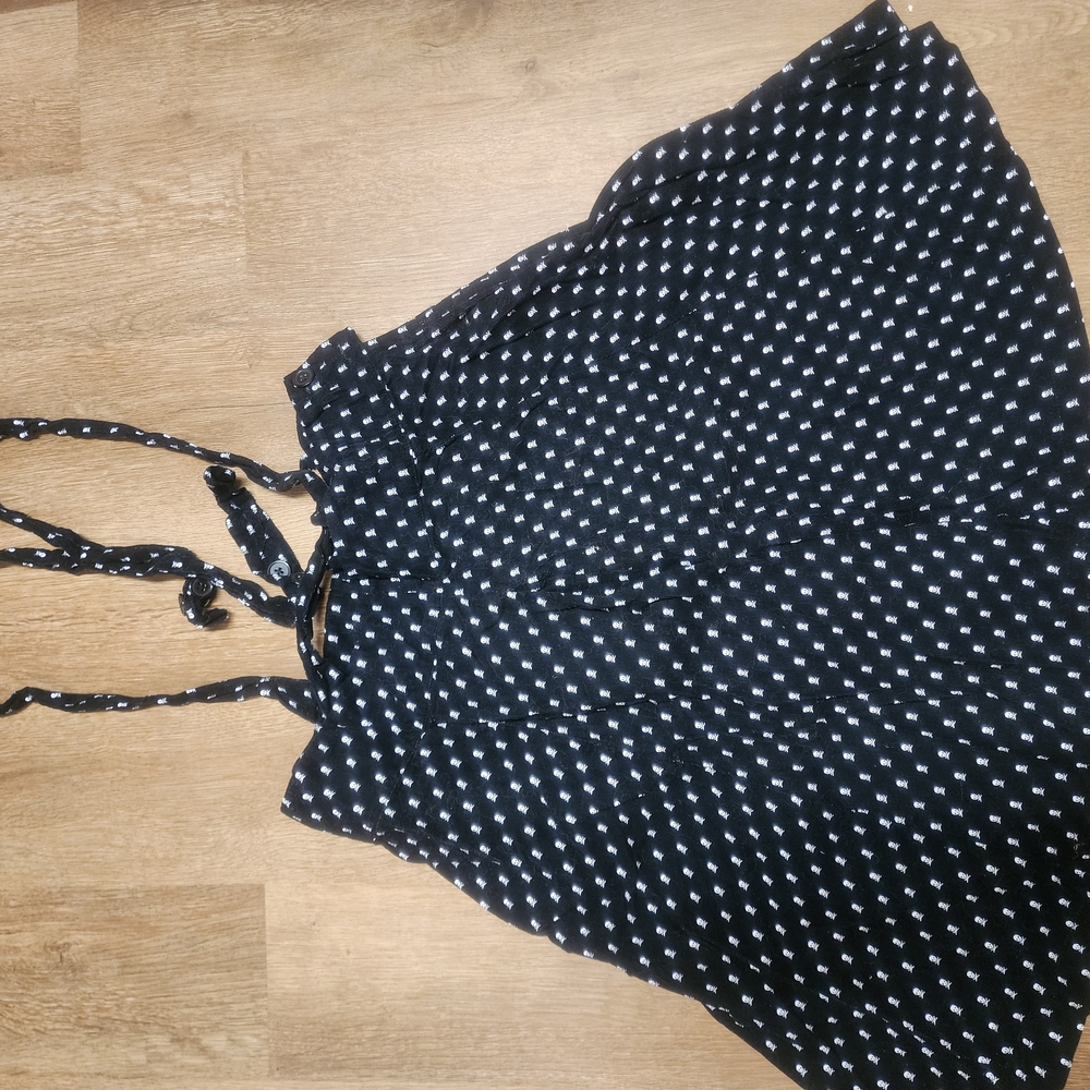 Unique Vintage Black Skirt with White Skull Print